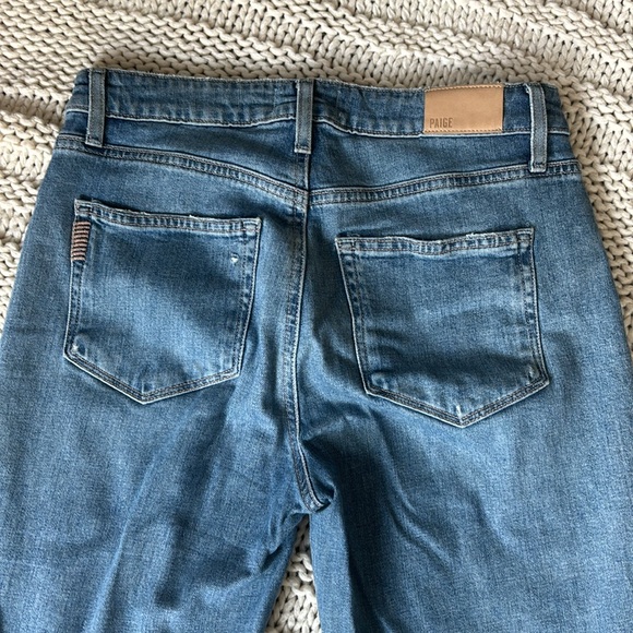 PAIGE Wide Leg DISTRESSED Button Fly High Rise Jeans - Picture 12 of 16